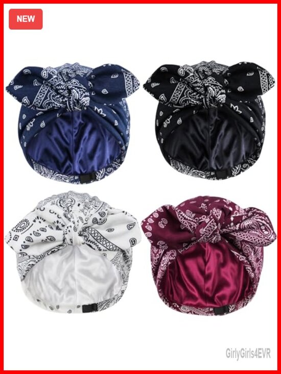 Satin Lined Beanie Chemo Headwear Sleeping Cap Turban for Women